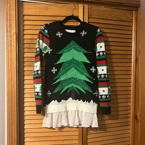 Festive Christmas Tree Sweater - Black, Green, Red